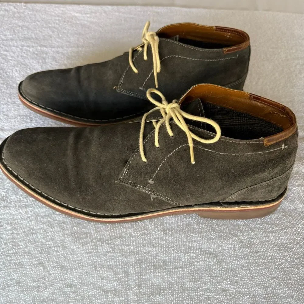 Kenneth Cole Reaction Men’s Gray Suede Desert Boots | Lace Up Chukka | Size 12